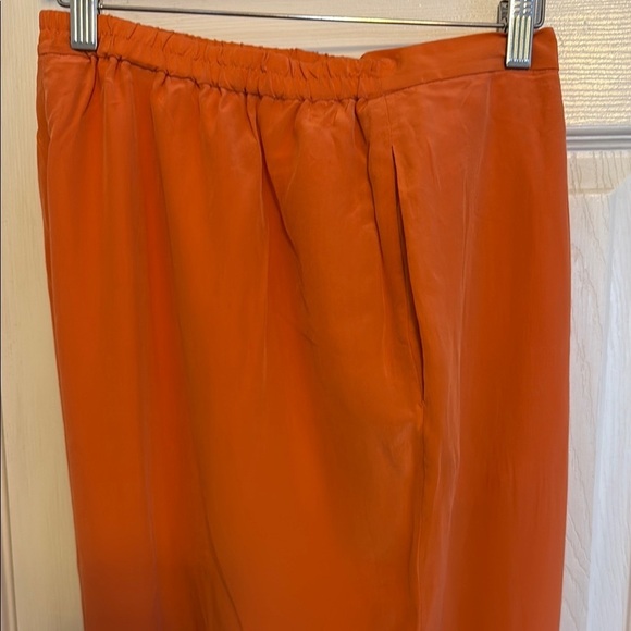 Patrick Woman Collection Vibrant Orange Pant 100% Silk #186 - Picture 4 of 6